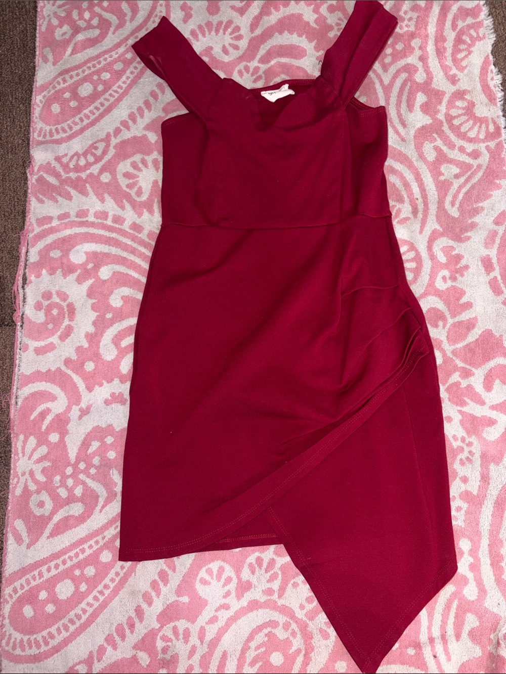 Style Rack Sleeveless Asymmetrical Dress in Deep Berry